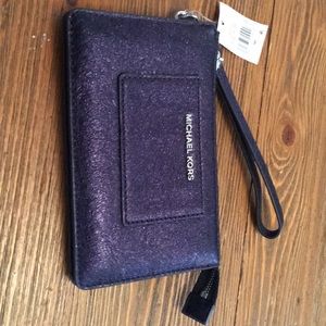 Navy Michael Kors Wristlet